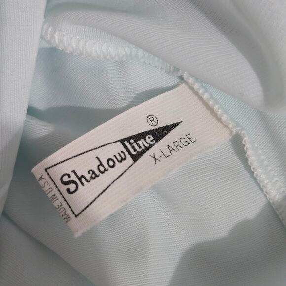 Vintage Shadowline Peignoir Set Blue Powder Chiffon Sheer Nylon Gown Robe XL - Picture 8 of 16